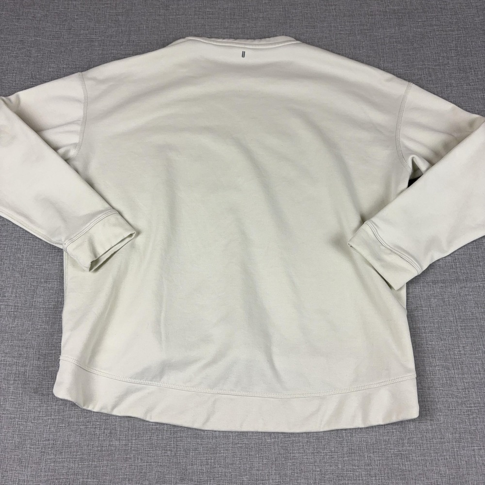 NOBULL Sweatshirt Womens Medium White Crewneck Fleece Pullover Logo Graphic - Picture 8 of 10